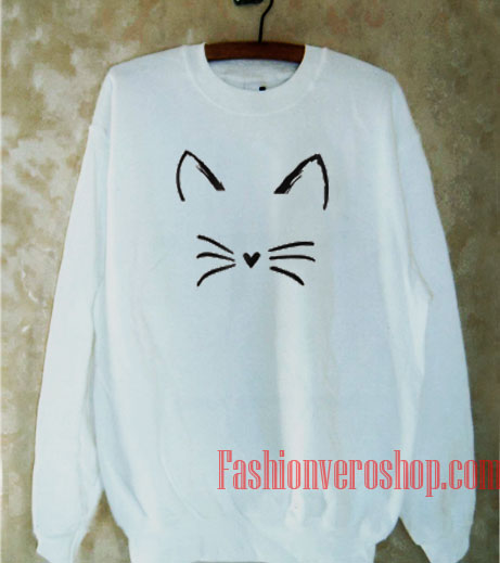 Cat Face Cartoon Sweatshirt