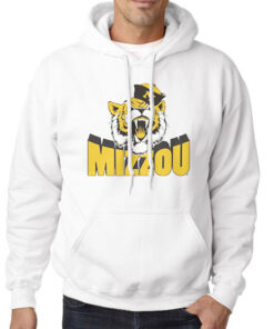 Hoodie White Mascot Tiger Vintage Mizzou